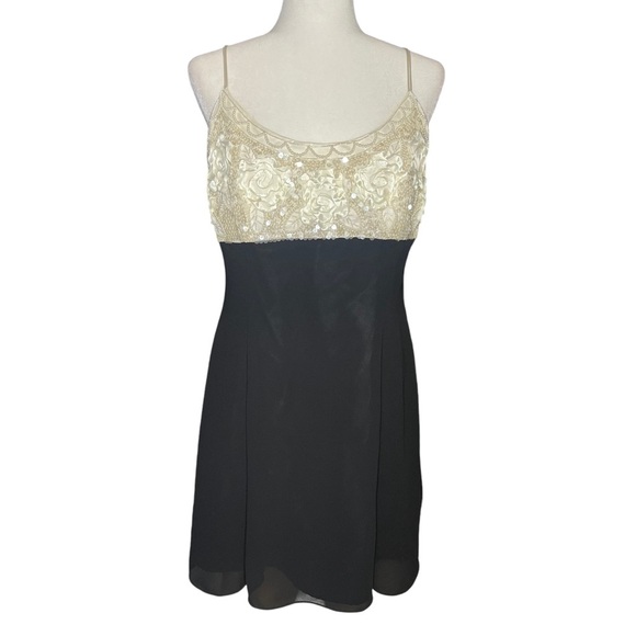 Vintage Y2K Scott McClintock Slip Dress - Beaded Bodice 14 - Picture 1 of 5